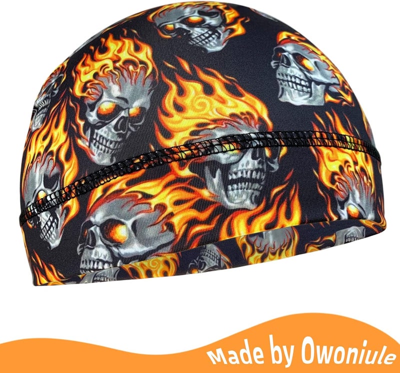 Owoniule 6 Pcs Skull Cap Sweat Wicking Helmet Liner Breathable Cycling Beanie Running Sports Hat Cooling Head Wraps for Men - Image 2